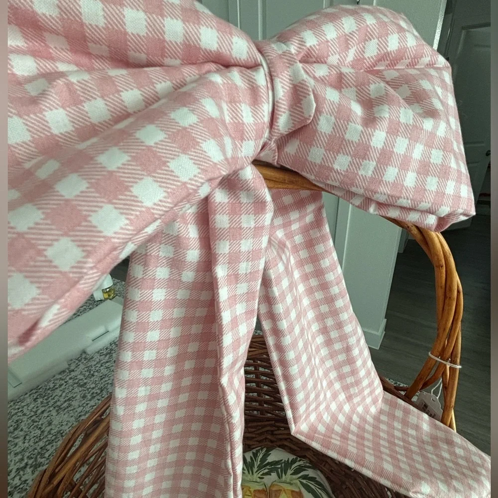 Handmade BLACK Checkered Gingham Bow Large Custom Ordered NEW COLORS Final Sale